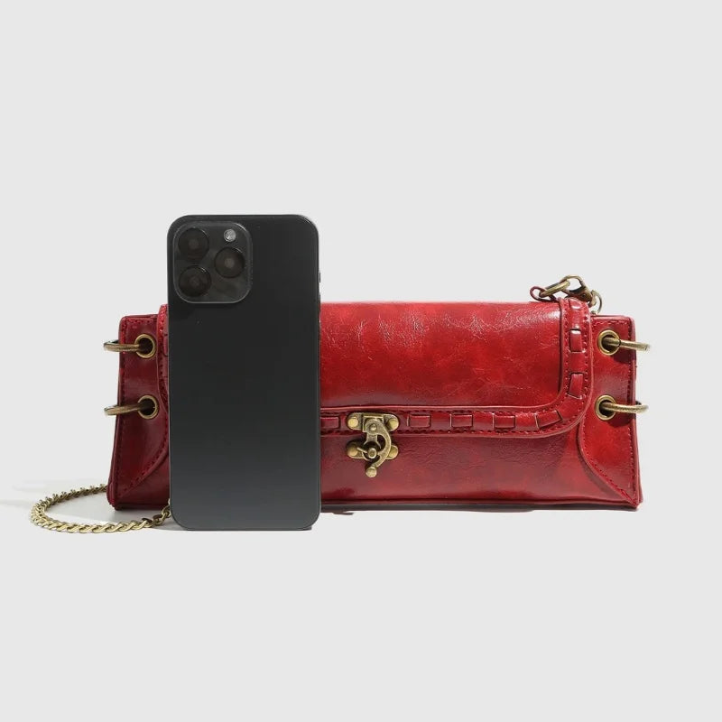 Women Bag Vintage PU Chains Hasp Shoulder Bag Chest Bags Handbag Euro-America Style Ladies' luxurious classic shoulder bag