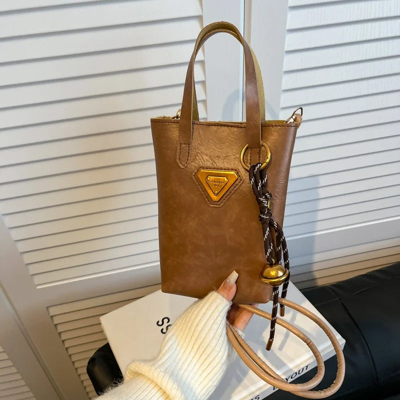 Niche Retro Versatile Fashionable and Casual Mobile Phone Bag for Women. New Korean-style Single-shoulder Crossbody Handbag