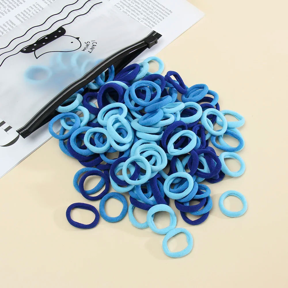 Band 50pcs High Elasticity Solid Color Rubber , Fashionable Simple Hair Accessories Ideal Gift Choice For Women And Girls