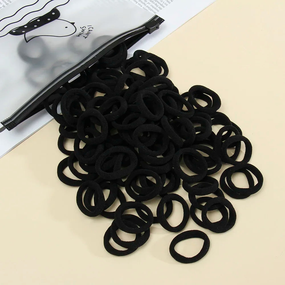 Band 50pcs High Elasticity Solid Color Rubber , Fashionable Simple Hair Accessories Ideal Gift Choice For Women And Girls