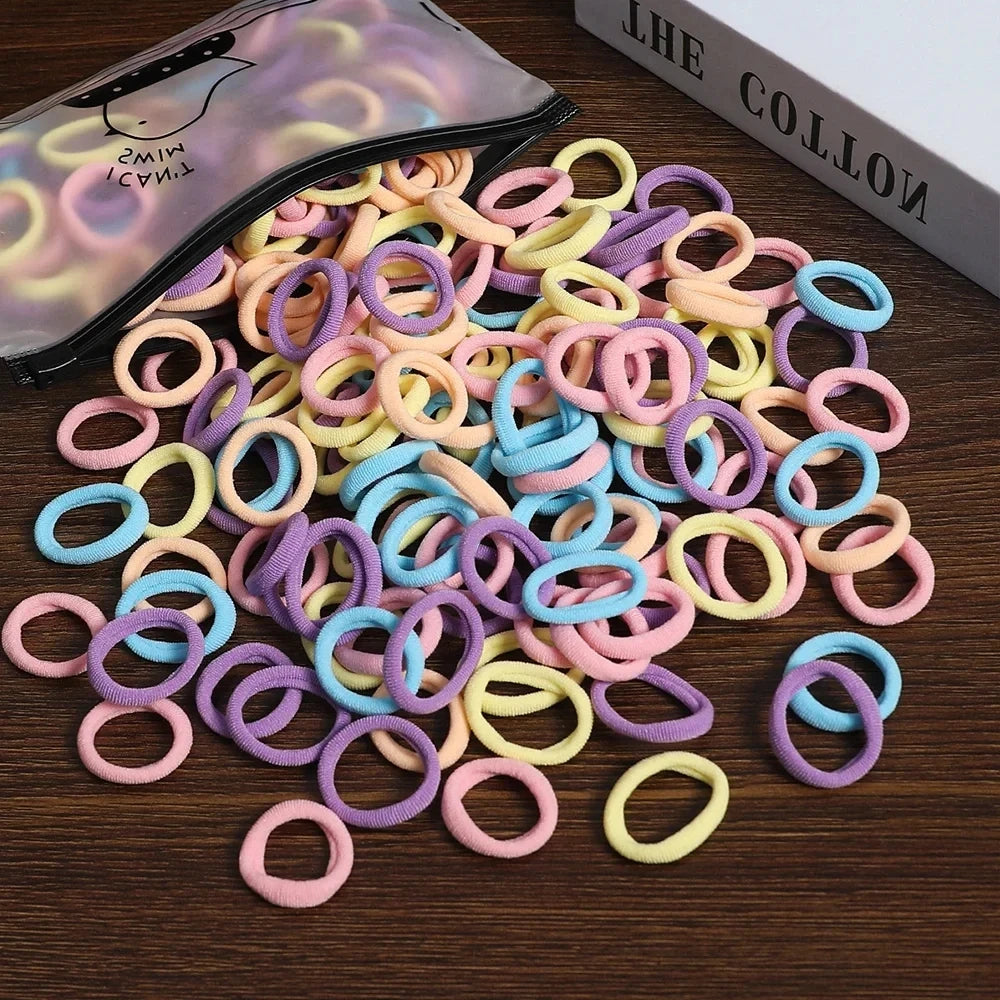 Band 50pcs High Elasticity Solid Color Rubber , Fashionable Simple Hair Accessories Ideal Gift Choice For Women And Girls