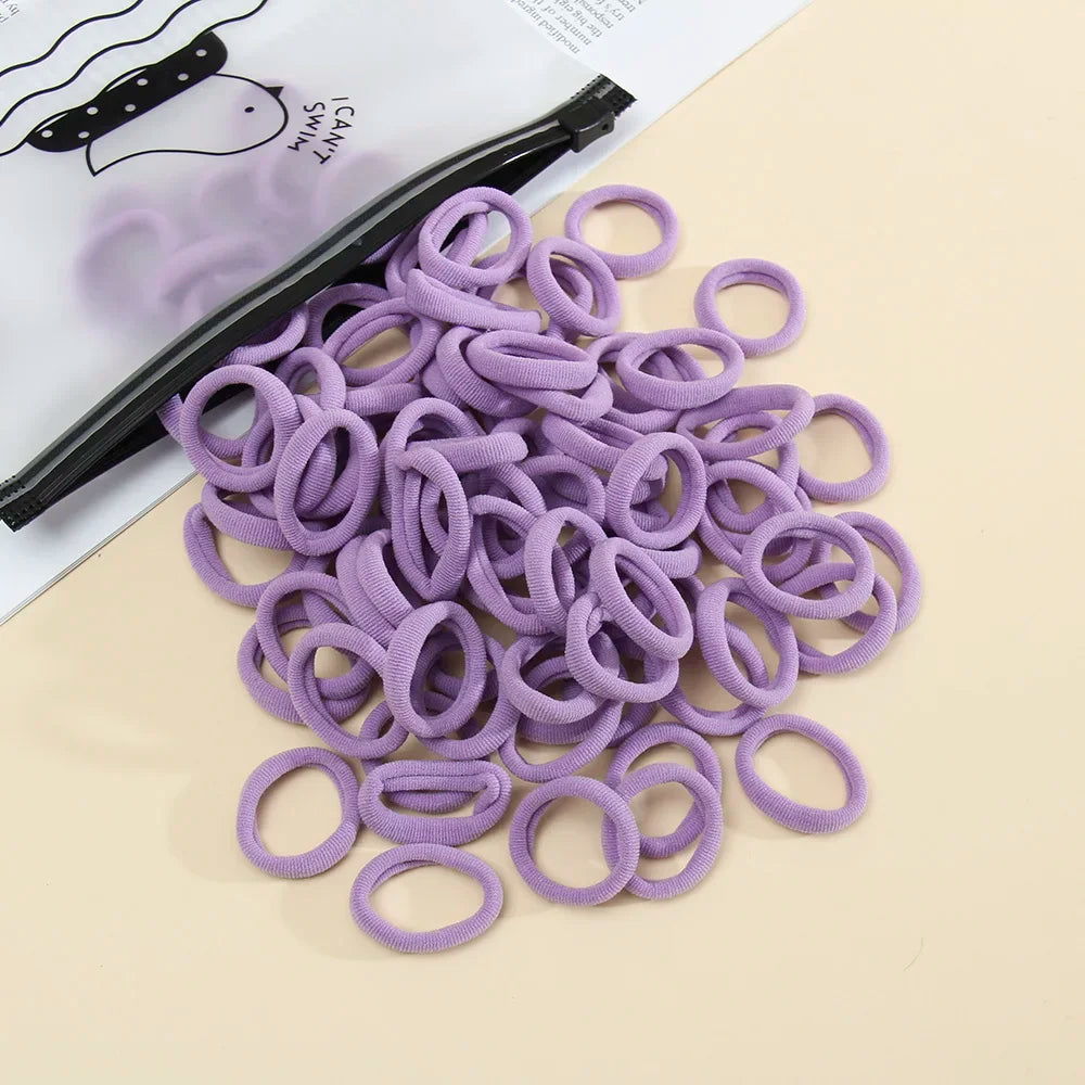 Band 50pcs High Elasticity Solid Color Rubber , Fashionable Simple Hair Accessories Ideal Gift Choice For Women And Girls