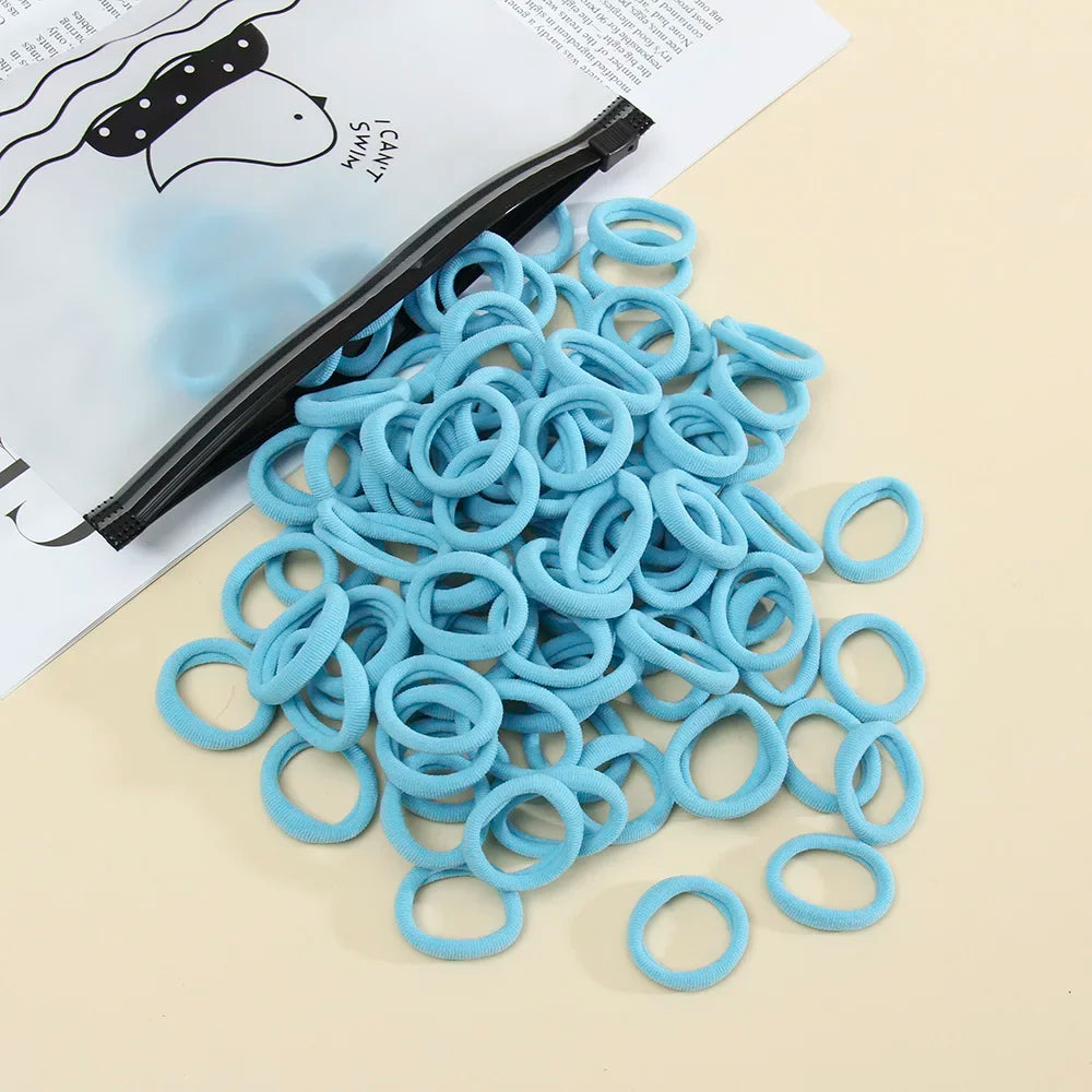 Band 50pcs High Elasticity Solid Color Rubber , Fashionable Simple Hair Accessories Ideal Gift Choice For Women And Girls