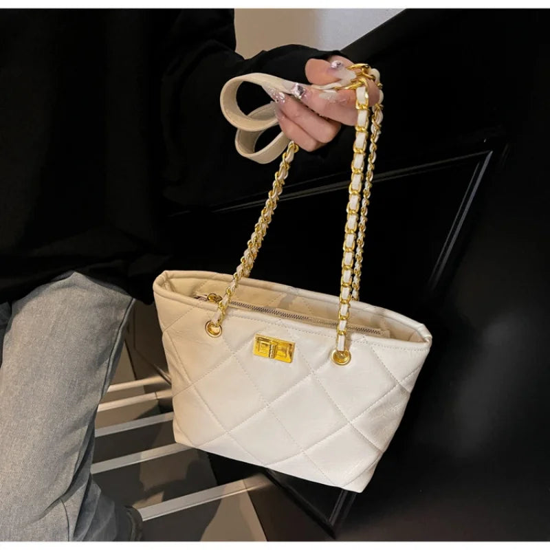 Tote Bags for Women PU Leather Diamond Lattice Handbag Personality Large Capacity Underarm Shoulder Bag Designer Bag handbags