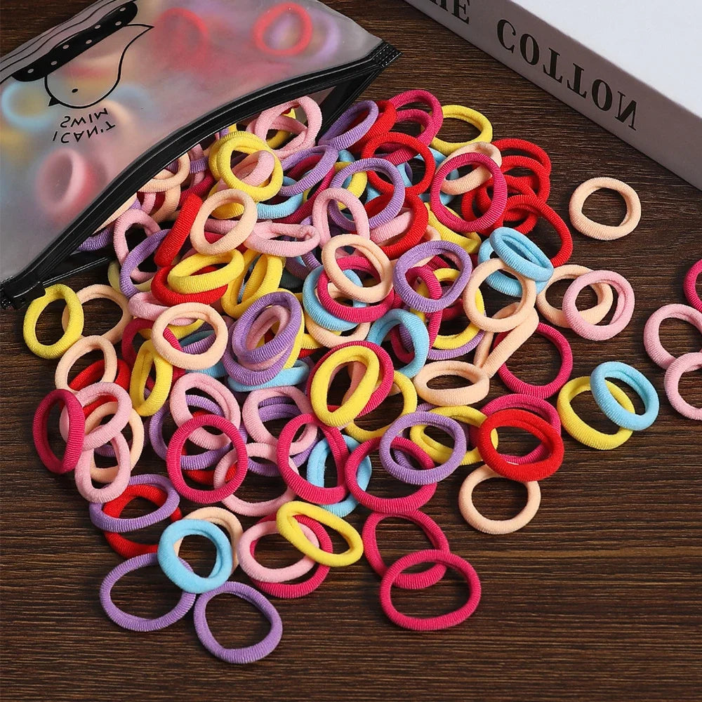 Band 50pcs High Elasticity Solid Color Rubber , Fashionable Simple Hair Accessories Ideal Gift Choice For Women And Girls