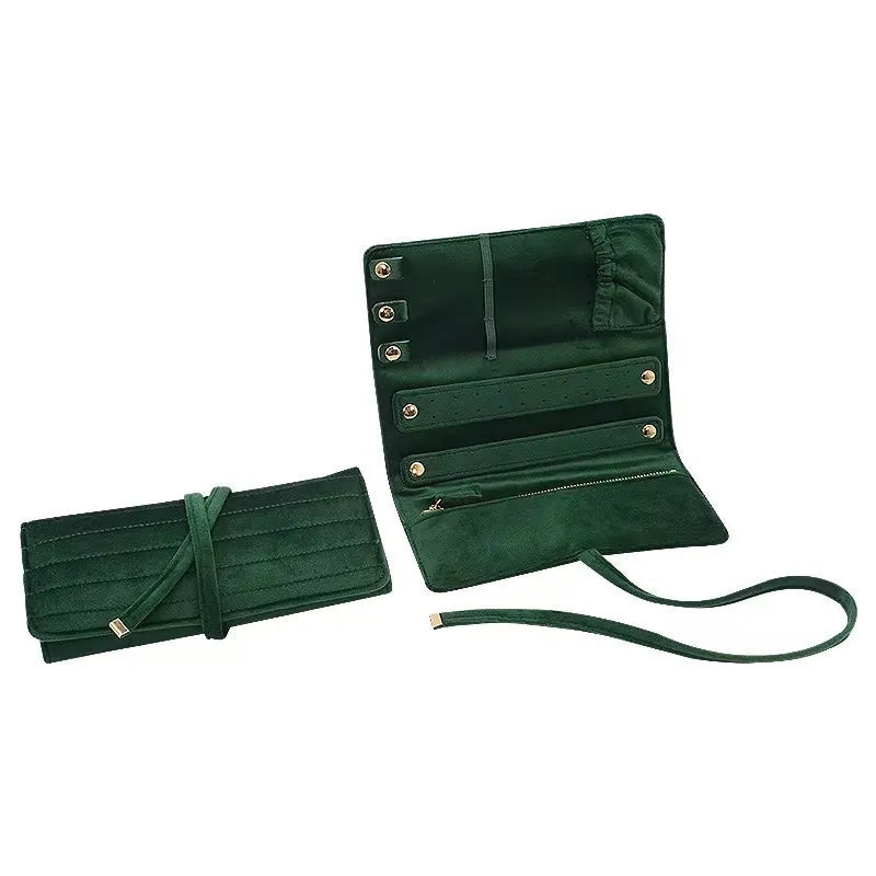 Necklace Storage Bag Portable Velvet Jewelry Bag Earrings Storage Bag Sky Blue For Travel Home Display