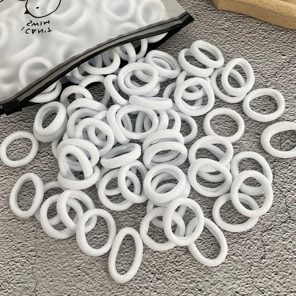 Band 50pcs High Elasticity Solid Color Rubber , Fashionable Simple Hair Accessories Ideal Gift Choice For Women And Girls