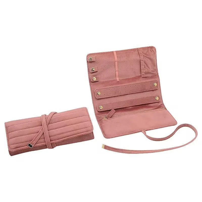 Necklace Storage Bag Portable Velvet Jewelry Bag Earrings Storage Bag Sky Blue For Travel Home Display
