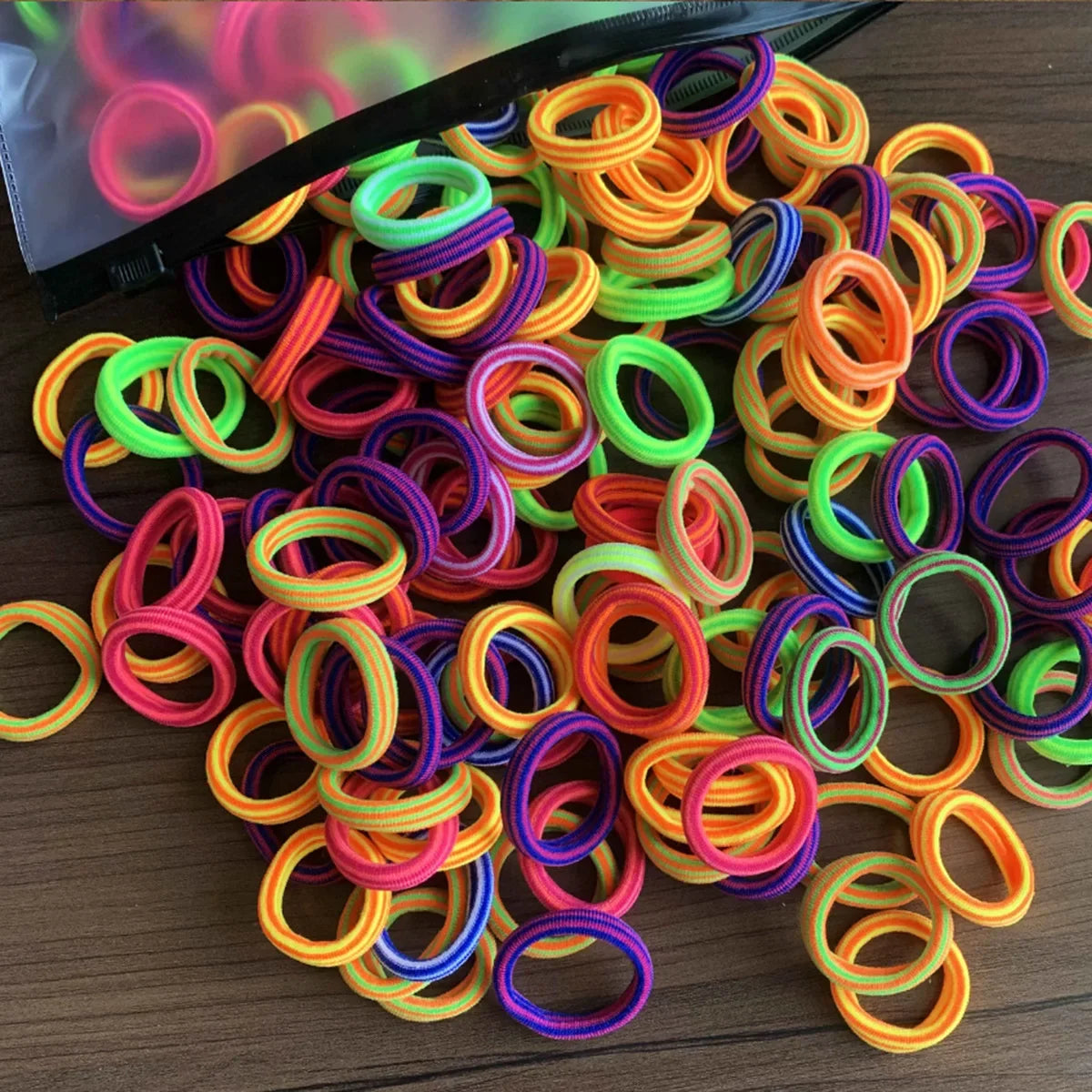 Band 50pcs High Elasticity Solid Color Rubber , Fashionable Simple Hair Accessories Ideal Gift Choice For Women And Girls