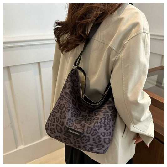Leopard Shoulder Bag for Women Ladies Top Handle Purse Large Capacity Fashion Tote Shoulder Handbag Tote Handbag Travel Tote Bag