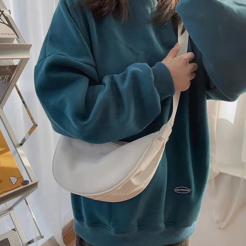 Fashion Nylon Casual Hobos Chest Bag Underarm Bag Crossbody Bag For Women Students Shoulder Cross Body Bag