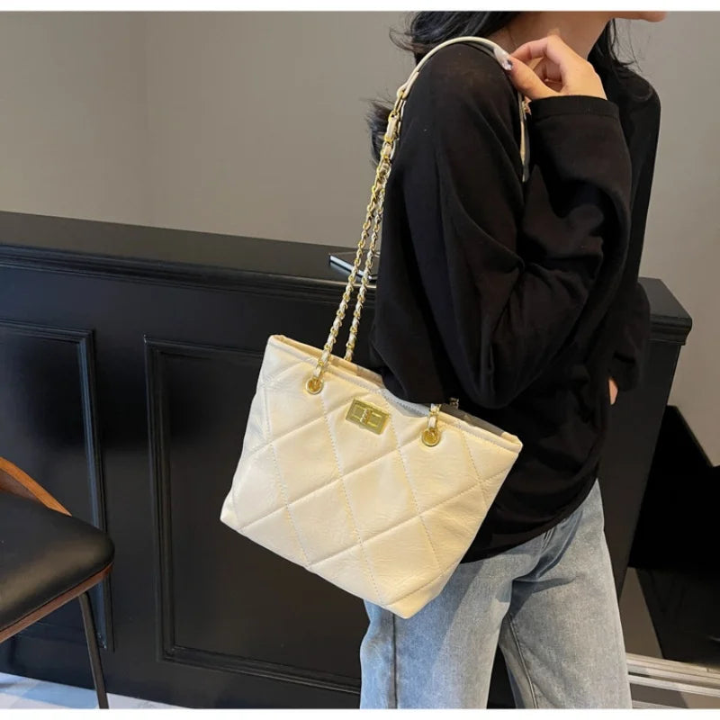 Tote Bags for Women PU Leather Diamond Lattice Handbag Personality Large Capacity Underarm Shoulder Bag Designer Bag handbags