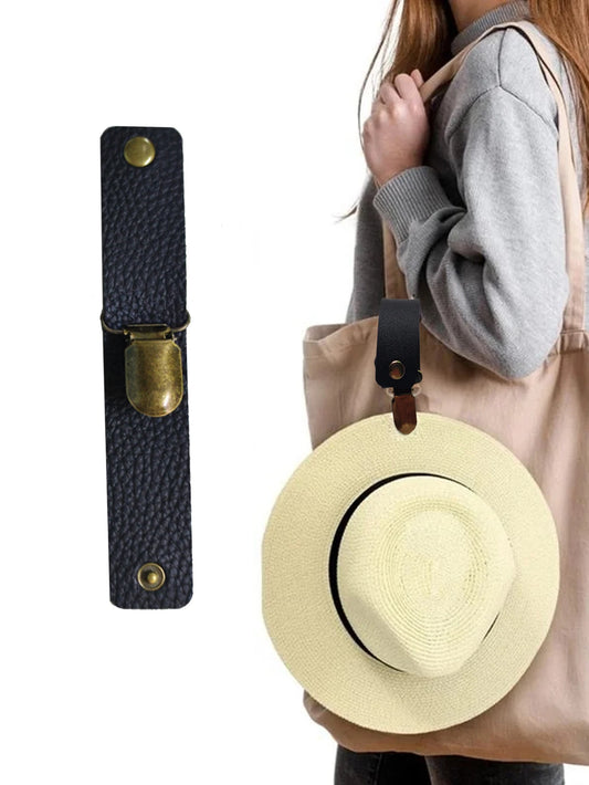 Travel Leather Hat Clip Outdoor Backpack Luggage Storage Bag Leather Hat Clip Multifunctional Straw Hat Clip Hat Accessories