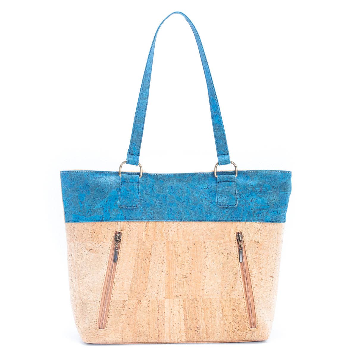 Cork with Color Charcoal style zipper women handbag BAGP-116-1