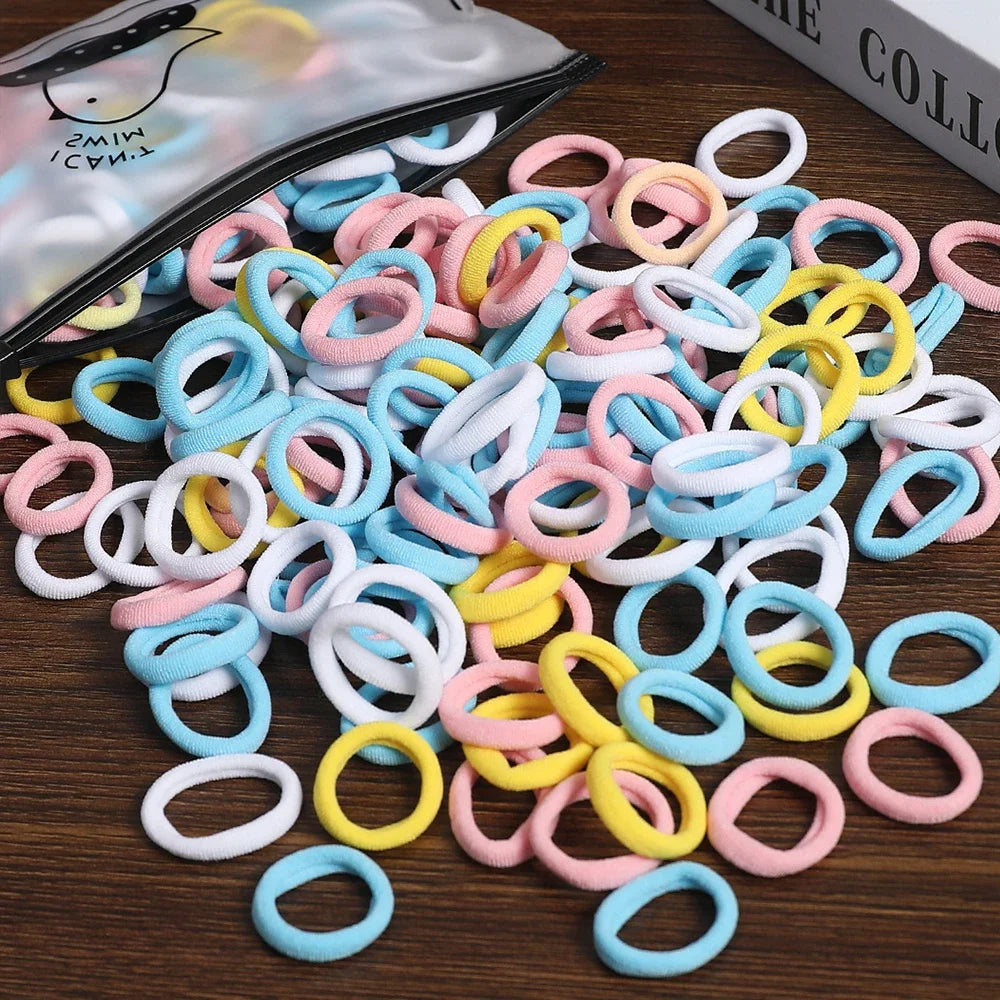 Band 50pcs High Elasticity Solid Color Rubber , Fashionable Simple Hair Accessories Ideal Gift Choice For Women And Girls