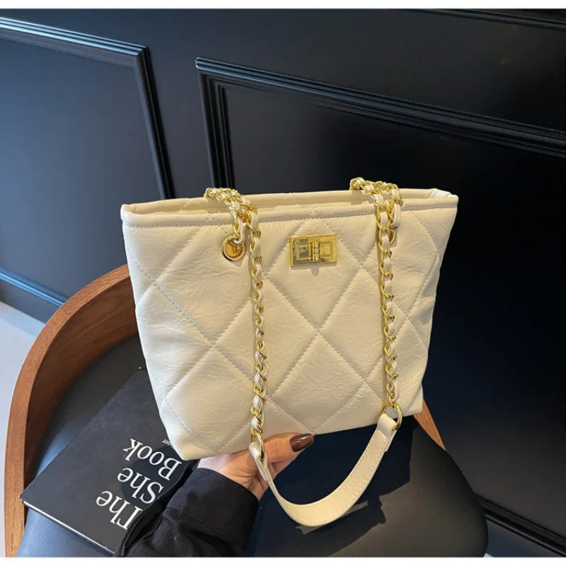 Tote Bags for Women PU Leather Diamond Lattice Handbag Personality Large Capacity Underarm Shoulder Bag Designer Bag handbags