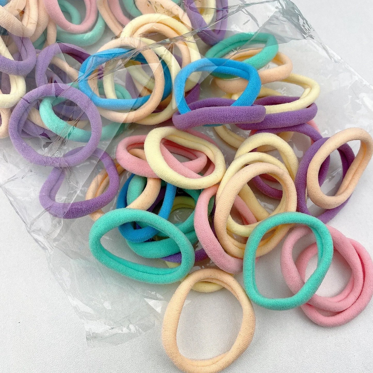 Band 50pcs High Elasticity Solid Color Rubber , Fashionable Simple Hair Accessories Ideal Gift Choice For Women And Girls