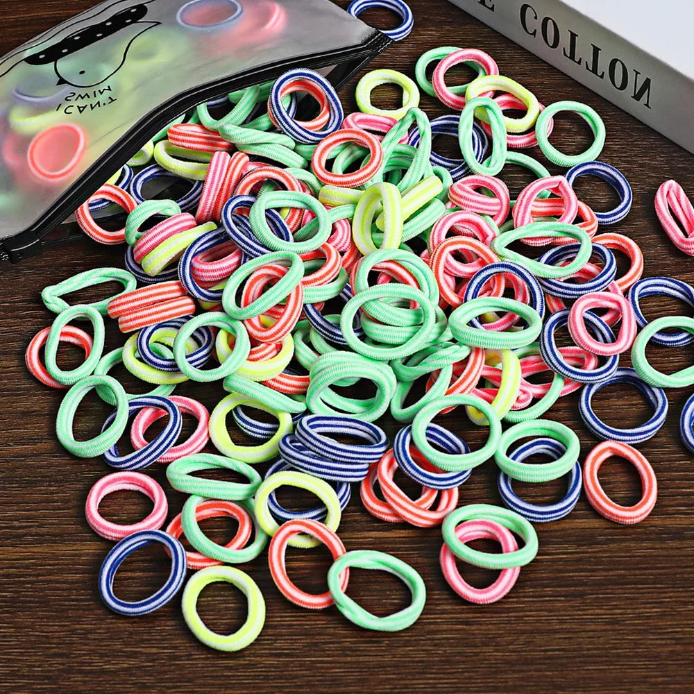 Band 50pcs High Elasticity Solid Color Rubber , Fashionable Simple Hair Accessories Ideal Gift Choice For Women And Girls