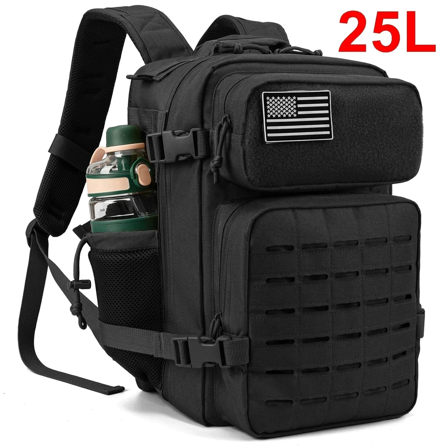 25L/45L Tactical Backpack for Women/men Outdoor Hiking Laser Cut Molle Daypack School Bag Gym Rucksack with Dual Cup Holder