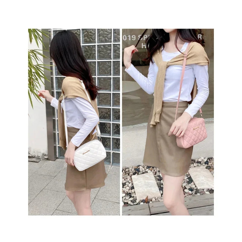 Tassel Small Messenger Bag For Women 2024 Trend Lingge Embroidery Camera Female Shoulder Bag Fashion Chain Ladies Crossbody Bags