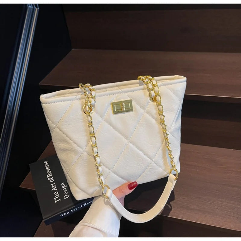 Tote Bags for Women PU Leather Diamond Lattice Handbag Personality Large Capacity Underarm Shoulder Bag Designer Bag handbags