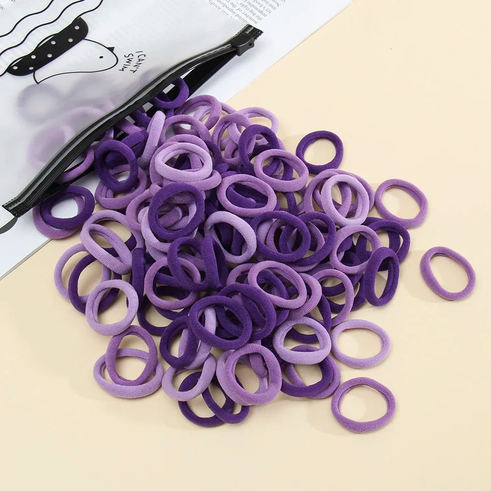 Band 50pcs High Elasticity Solid Color Rubber , Fashionable Simple Hair Accessories Ideal Gift Choice For Women And Girls
