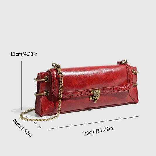 Women Bag Vintage PU Chains Hasp Shoulder Bag Chest Bags Handbag Euro-America Style Ladies' luxurious classic shoulder bag