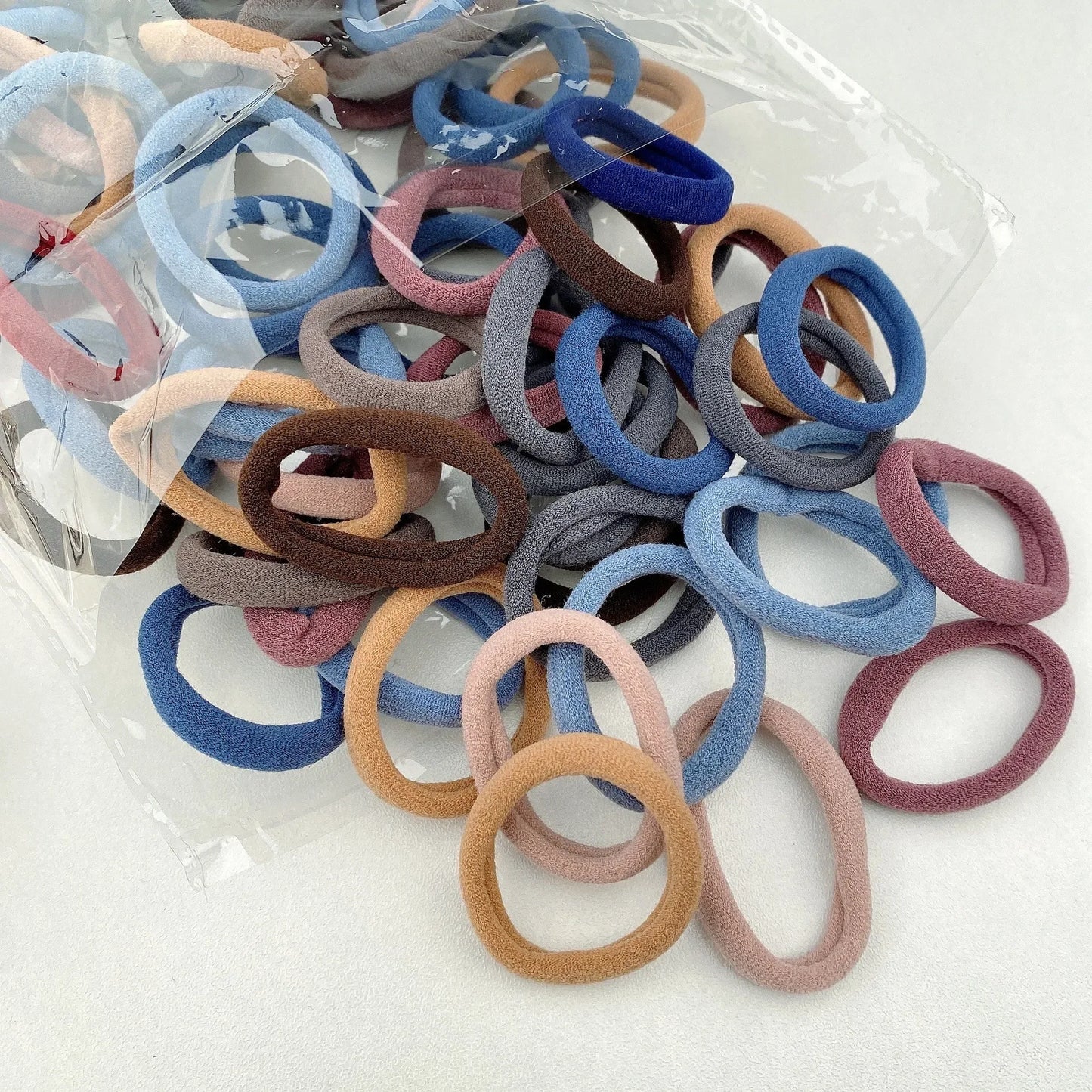 Band 50pcs High Elasticity Solid Color Rubber , Fashionable Simple Hair Accessories Ideal Gift Choice For Women And Girls